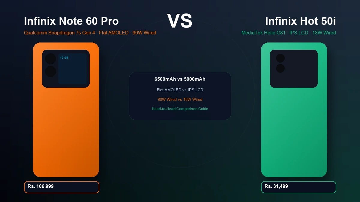 Infinix Note 60 Pro vs Infinix Hot 50i comparison in Pakistan