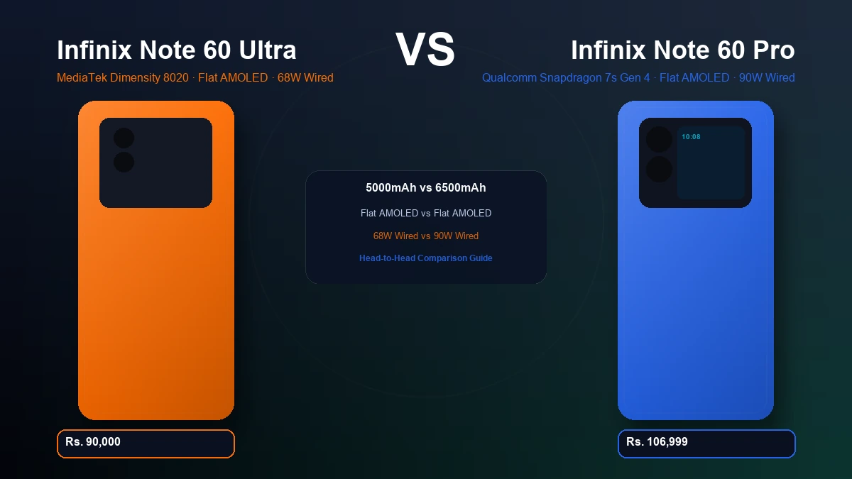 Infinix Note 60 Ultra vs Infinix Note 60 Pro comparison in Pakistan