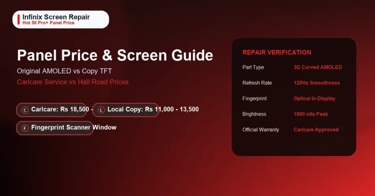 Featured image showing the Infinix Hot 50 Pro Plus panel price list and repair guides.