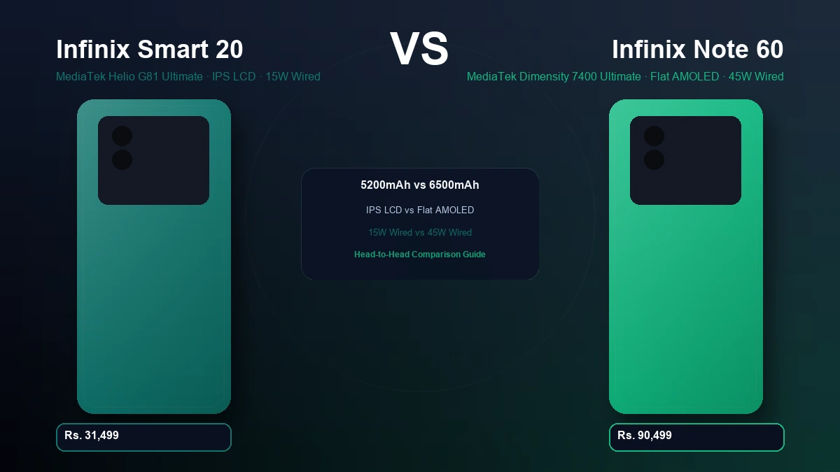 Infinix Smart 20 vs Infinix Note 60 comparison in Pakistan