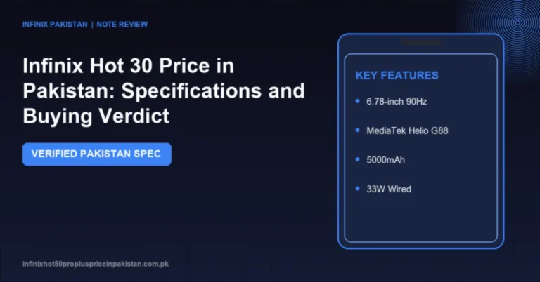 Check the Infinix Hot 30 price in Pakistan, specifications, battery, display, camera, and buying verdict.