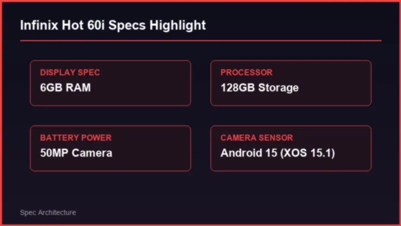 Infinix Hot 60i Price in Pakistan: Specifications and Buying Verdict Specifications