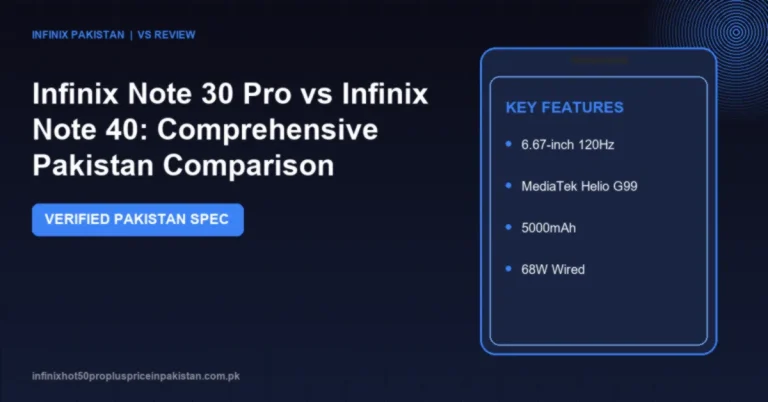 Detailed comparison of Infinix Note 30 Pro vs Infinix Note 40 covering prices in Pakistan, display, camera, processor benchmarks and battery life.