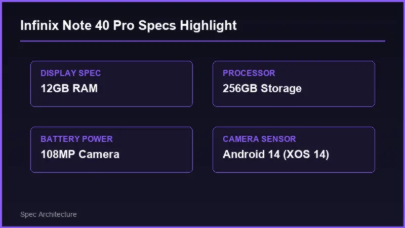 Infinix Note 40 Pro Price in Pakistan: 70W Fast Charging Specifications 2 Infinix Note 40 Pro Price in Pakistan: 70W Fast Charging Specifications Specifications