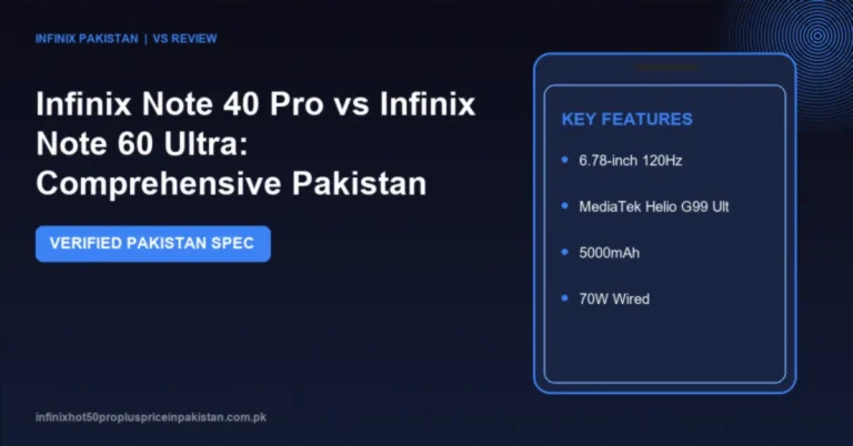 Detailed comparison of Infinix Note 40 Pro vs Infinix Note 60 Ultra covering prices in Pakistan, display, camera, processor benchmarks and battery life.