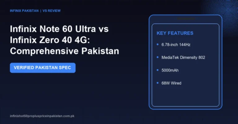 Detailed comparison of Infinix Note 60 Ultra vs Infinix Zero 40 4G covering prices in Pakistan, display, camera, processor benchmarks and battery life.