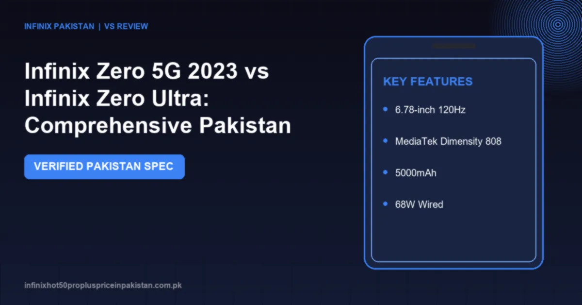 Detailed comparison of Infinix Zero 5G 2023 vs Infinix Zero Ultra covering prices in Pakistan, display, camera, processor benchmarks and battery life.